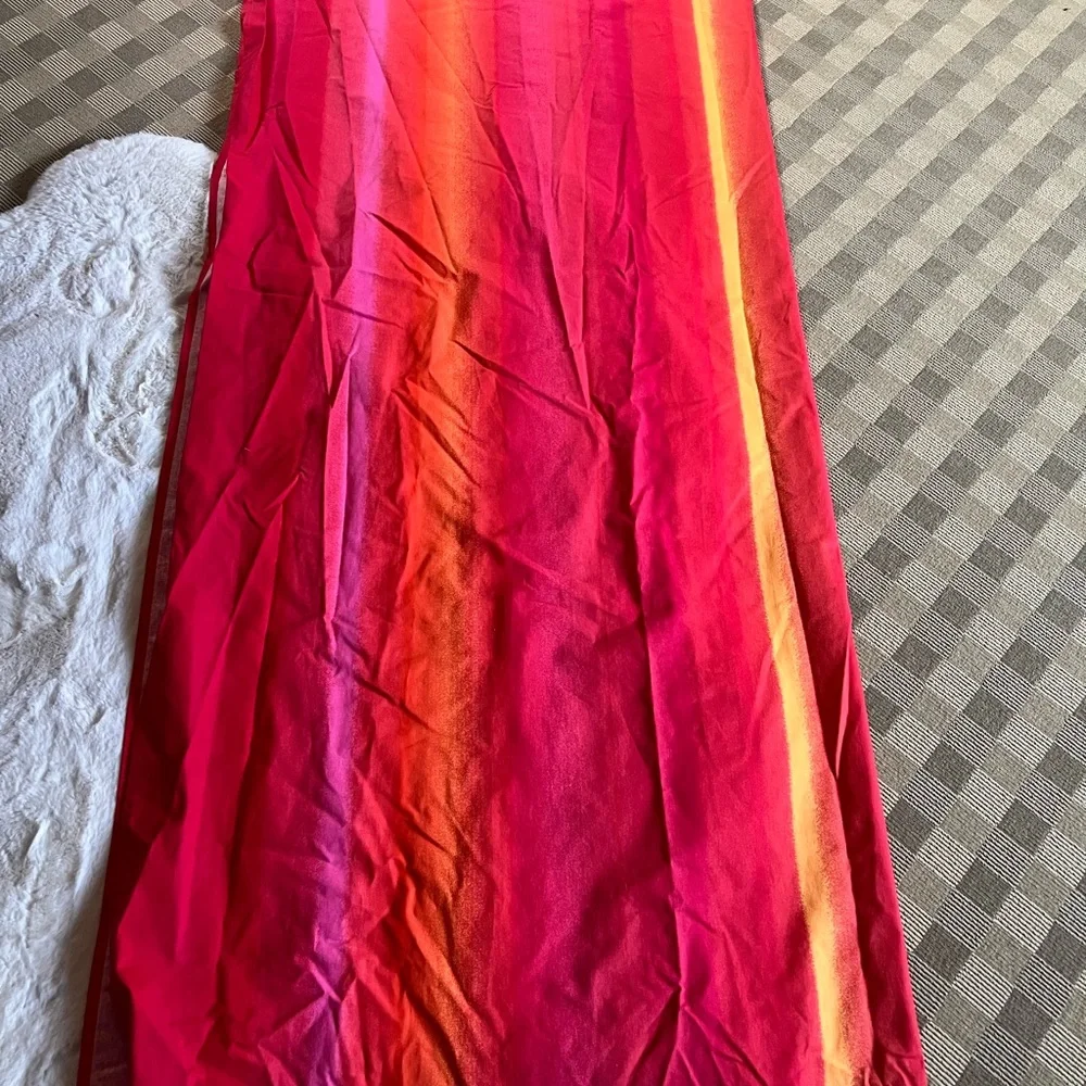 Crate&Barrel Red and Orange Shower Curtain